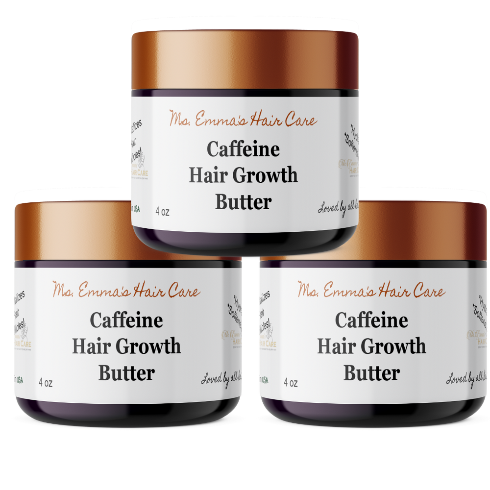 4 oz CAFFEINE HAIR GROWTH BUTTER - 3 BUTTER BUNDLE!