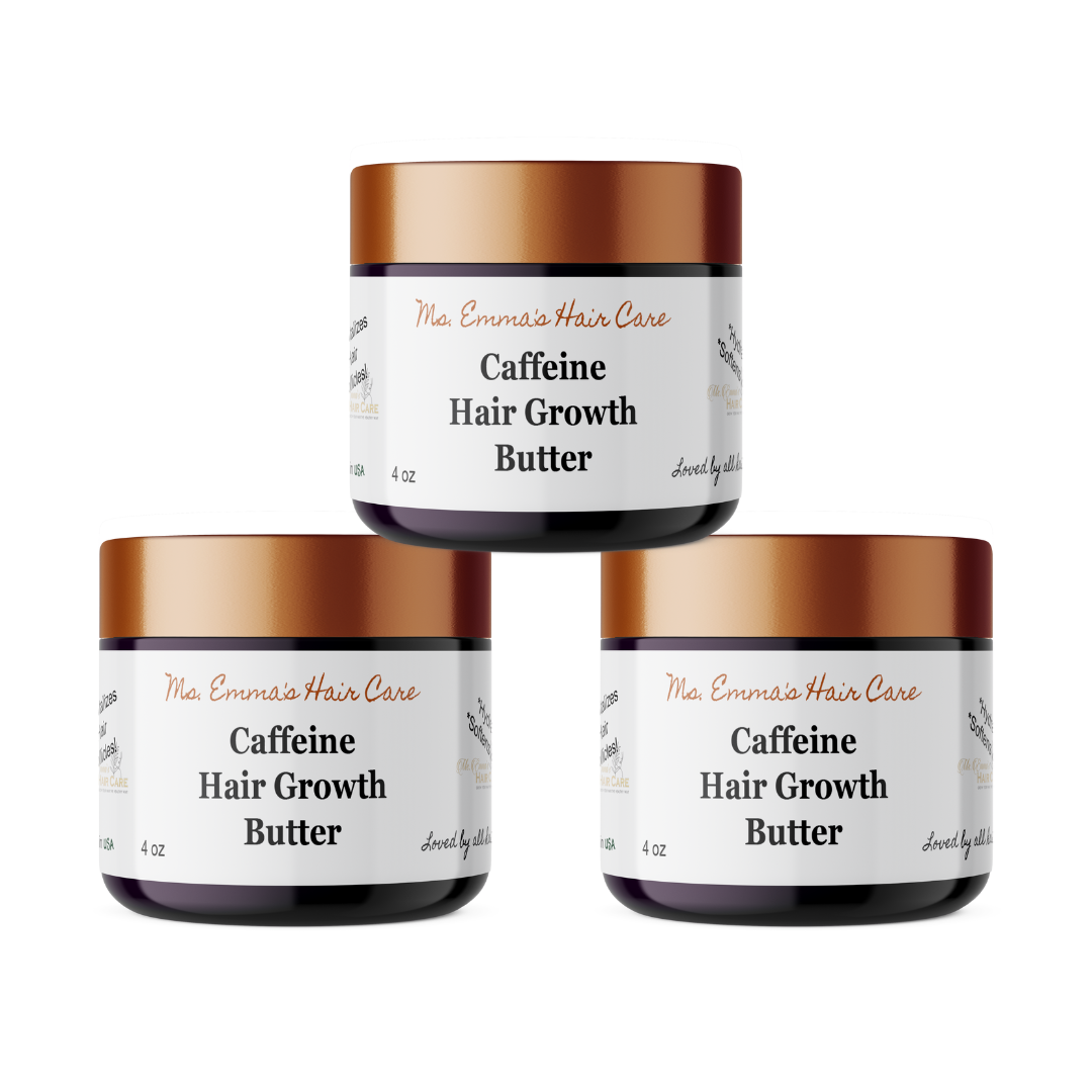 4 oz CAFFEINE HAIR GROWTH BUTTER - 3 BUTTER BUNDLE!