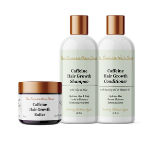 CAFFEINE HAIR GROWTH SHAMPOO, CONDITIONER, & BUTTER BUNDLE